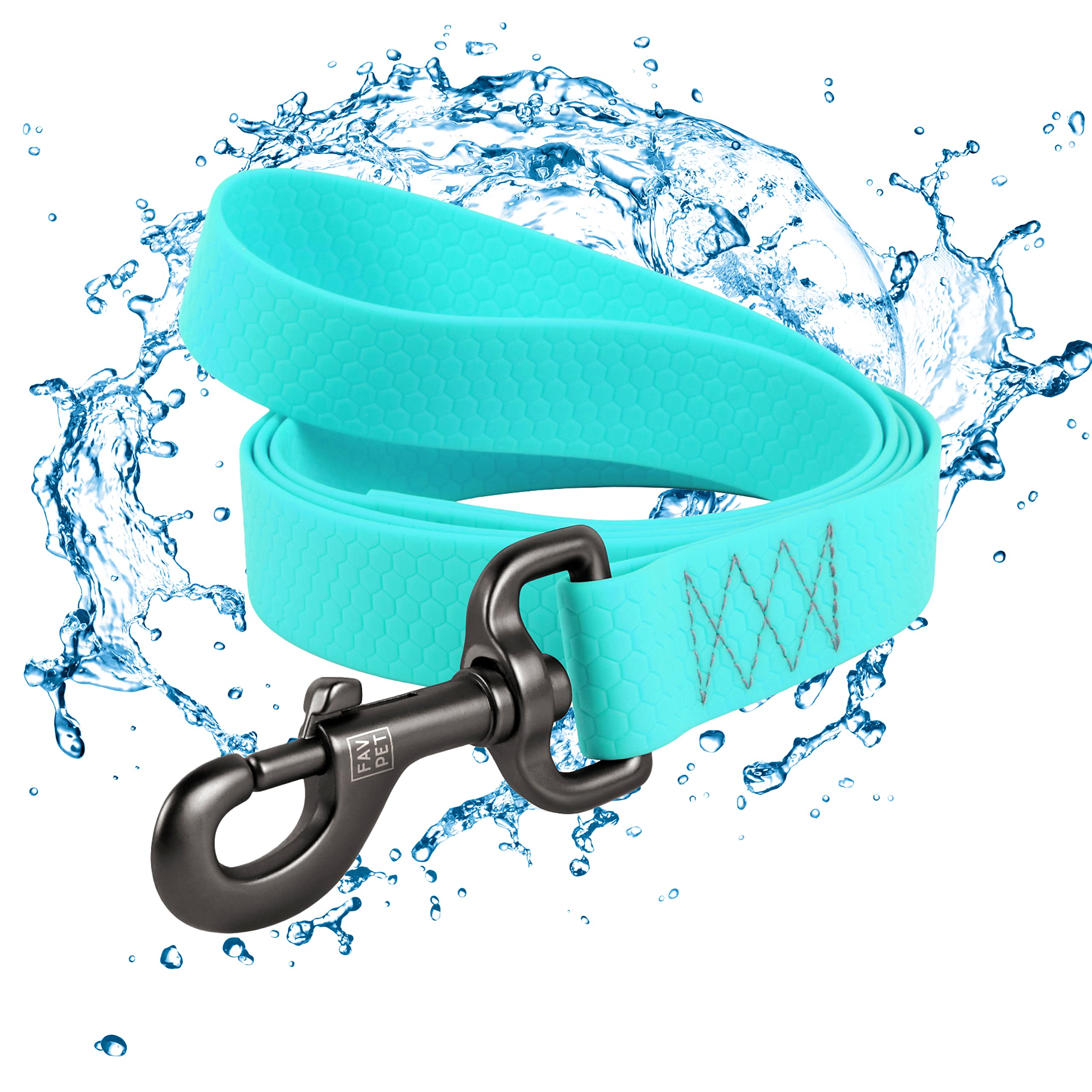 FAVPET Fluorescent Dog Leash Glow in Dark, Waterproof Leash for Dogs, Biothane Dog Leash with Carabiner, Leash for Large Dogs, Leash for Small Dogs, Leash for Puppies (XXL)