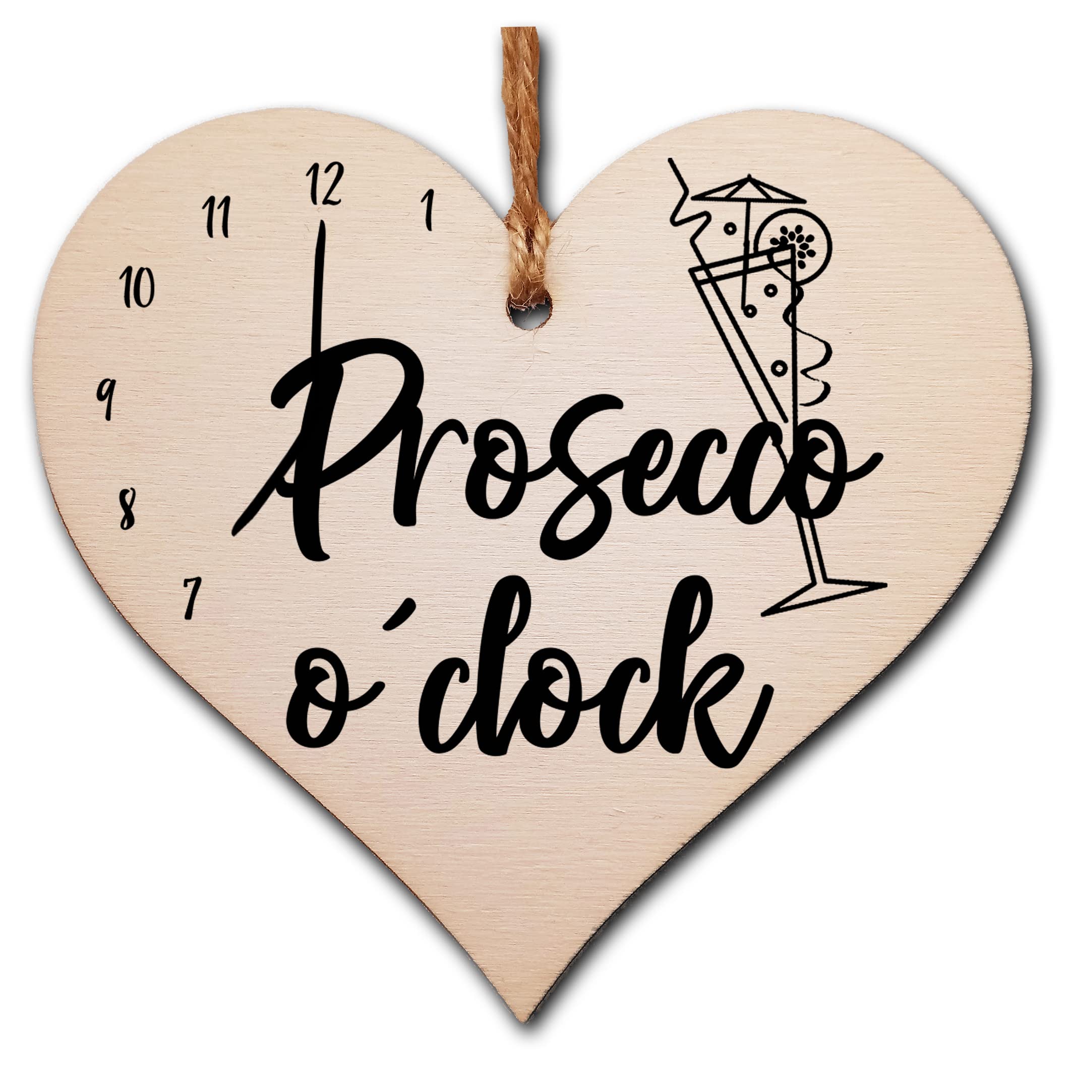 Handmade Wooden Hanging Heart Plaque Gift Perfect for Prosecco Lovers Novelty Funny Keepsake — image 1