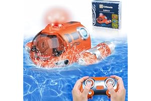 LINKOWIN Pool Toys Remote Control Boat, RC Boats for Kids, 2.4GHZ RC Spray Gasboat, Summer Water Toys for Kids Age 6-12, Lightable Indoor & Outdoor Toys Birthday Gifts for Boys Girls