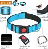 haapaw Reflective Padded Dog Collar with Neoprene Breathable Nylon Lead Included view 2