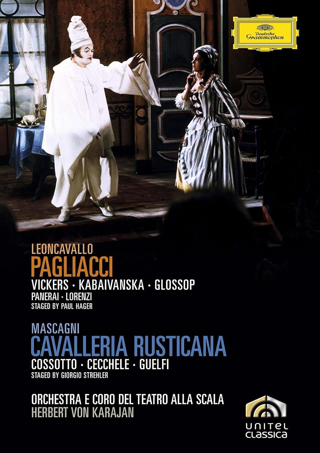 Amazon Com Leoncavallo Pagliacci Mascagni Cavalleria Rusticana Jon Vickers Raina Kabaivanska Rolando Panerai Fiorenza Cossotto Gianfranco Cecchele Orchestra E Coro Del Teatro Alla Scala Herbert Von Karajan Ruggero Leoncavallo Pietro