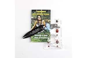 Pro-Tick Remedy 1 Pack Tick Removal Tool for Dogs Cats Horses Humans and Pets - Includes 5X Magnifier Tick ID Card and Tick Remover Pamphlet