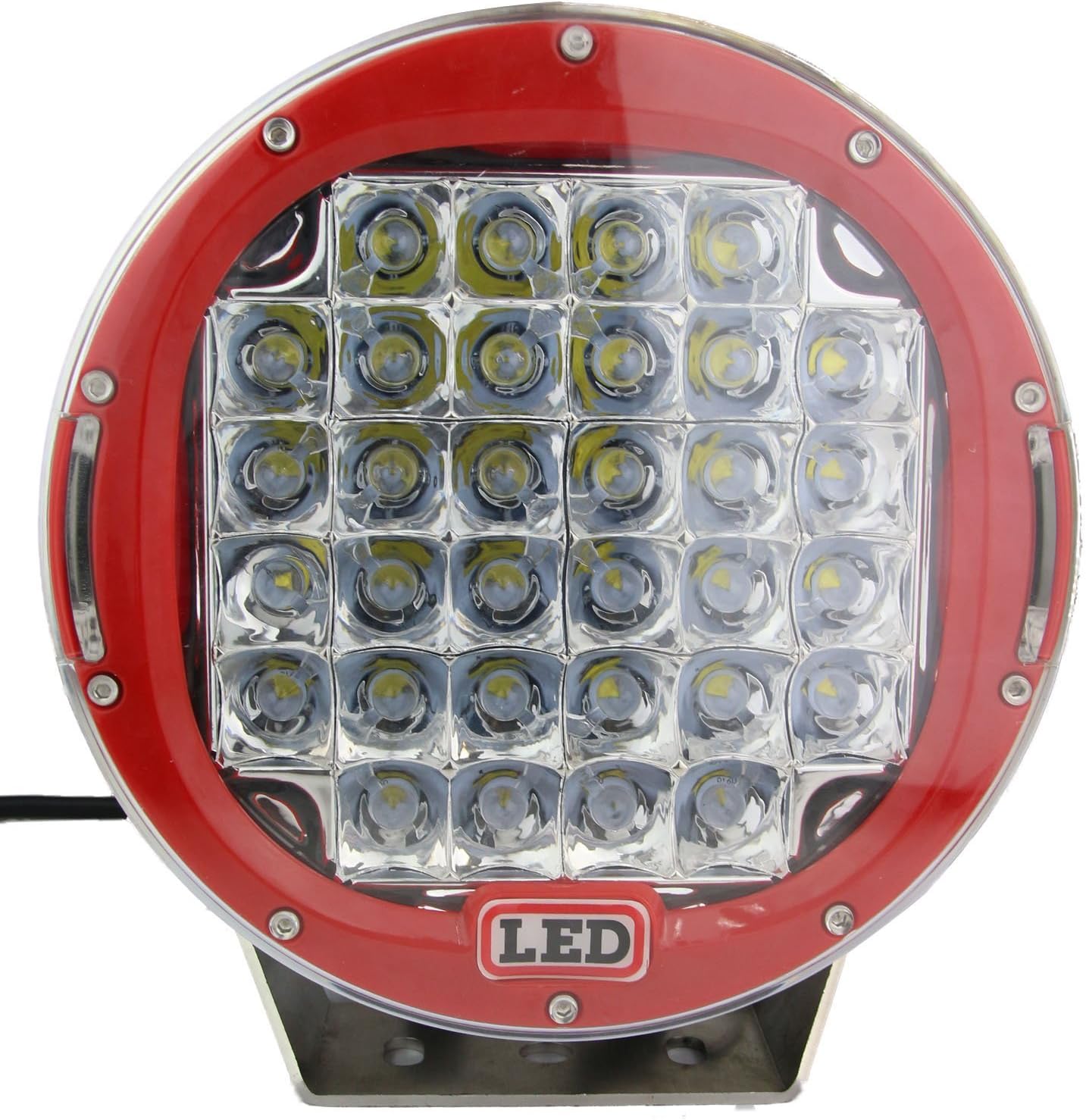 Northpole Light LED Light Bar, 9" 96W Waterproof Cree Spot LED Light Bar Work Light, LED Off Road Lights, Driving Fog Light with Mounting Bracket for Off-Road, Truck, Car, ATV, SUV (Red)