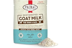 PRIMAL PET FOODS Primal Goat Milk Powder for Dogs and Cats, Shelf Stable Food Topper with Probiotics for Digestion, Hydration, and Immune Support, Original Recipe 5.2oz Pouch