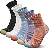 innotree Merino Wool Hiking Socks for Women Quarter Ankle Thermal Cushion Moisture Wicking Socks,5 Pairs