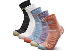 innotree Merino Wool Hiking Socks for Women Crew Socks Thermal Warm Cushion Moisture Wicking Boot Socks,5 Pairs