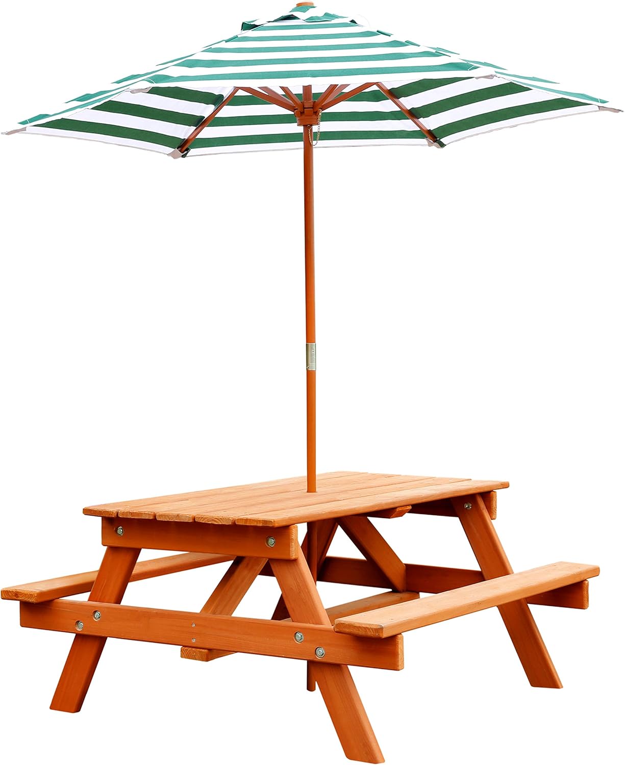 Gorilla Playsets 02-3003 Children's Wooden Picnic Table with Umbrella, Brown: Toys & Games