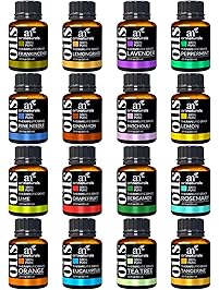 ArtNaturals Aromatherapy Top-16 Essential Oil Set - (16 x 10ml Bottles) - 100% Pure of the Highest Therapeutic Grade Quality - Premium Gift Set &ndash; Lavender, Peppermint, Tea Tree, Eucalyptus