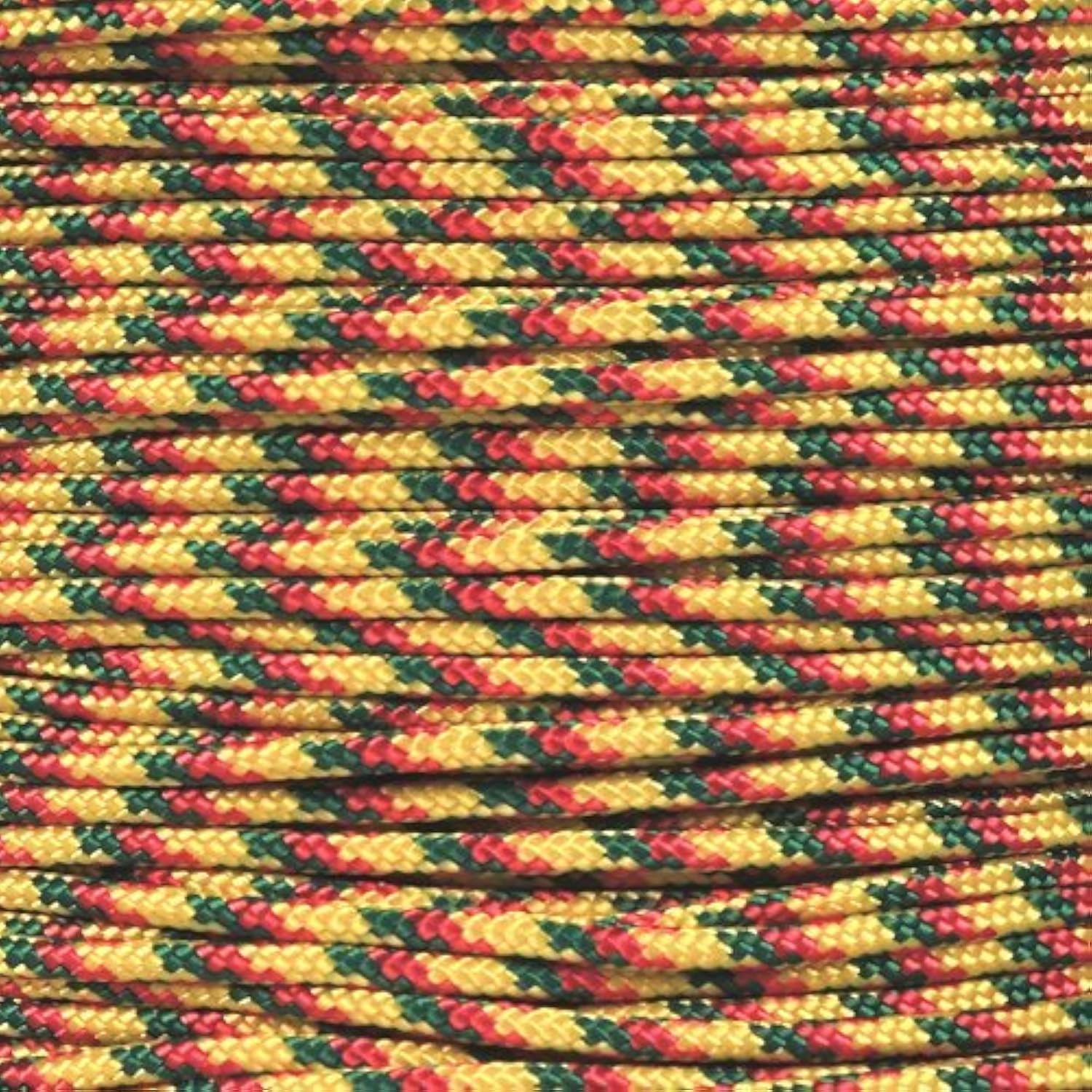 PARACORD PLANET 10, 25, 50, and 100 Foot Hanks of 425 Paracord (3mm) - Made of 100% Nylon for Tactical, Crafting, Survival, General Use, and Much More (Rasta, 100 Feet)