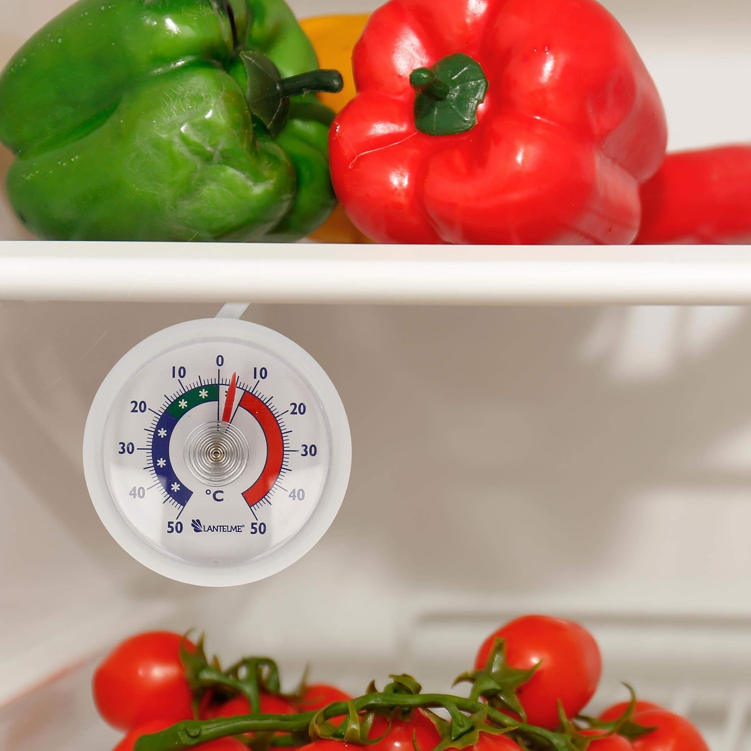 Thermometerwelt Refrigerator & Freezer Thermometer, 5 pieces, Analog, -50 °C to + 50 °C, Plastic, White, Model 4951 - Image 3
