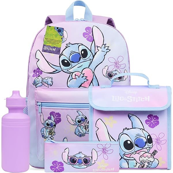 Bioworld Lilo & Stitch 5 Piece Backpack Set (Little Big Kid