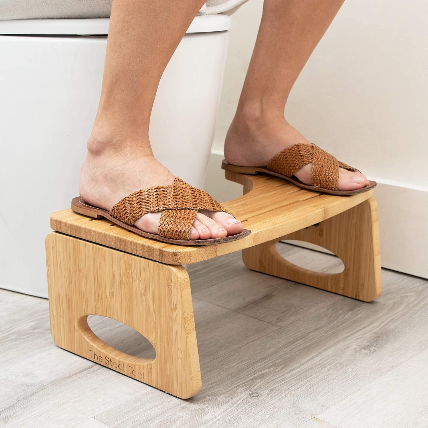 The Stool Tool Bamboo Squatting Toilet Stool, Foldable Toilet Stool for Bathroom and Toilet, Step Stool for Kids and Adults, 7 inch, Natural Organic Bamboo Colour.: Health & Personal Care