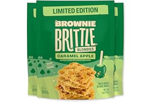 Brownie Brittle – Caramel Apple Blondie Thin and Crispy Sweet Snacks (Pack of 3, 5 oz), Rich Gourmet Brownie Bites Dessert