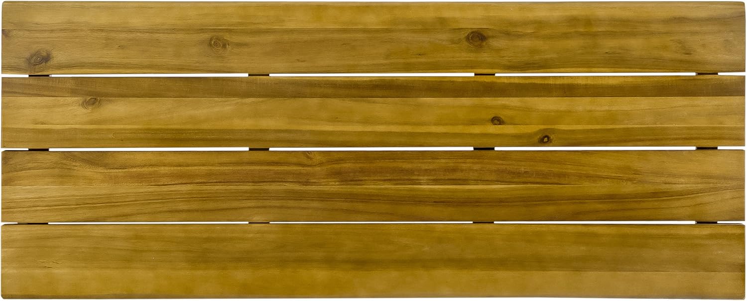 Christopher Knight Home Denali Ouotdoor Industrial Acacia Wood Bar Table with Iron Frame, Teak Finish / Rustic Metal: Furniture & Decor