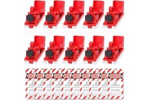 Alamanda Circuit Breaker Lockout Device Clamp-on Single Pole Breaker Lock Out Device OSHA Compliant 10 Loto Breakers and 10 Loto Tags for Electrical Lock Out Tag Out Station Kit