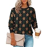 ZESICA Women's Long Sleeve Crewneck Sweater 2026 Fall Printed Cute Oversized Knitted Pullover Tops Trendy Clothes