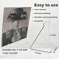 AAiphuwew 6 Pack Vinyl Record Stand Display, Clear
