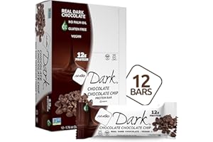 NuGo Dark Chocolate Chocolate Chip, 12g Vegan Protein, 200 Calories, Gluten Free, 12 Count