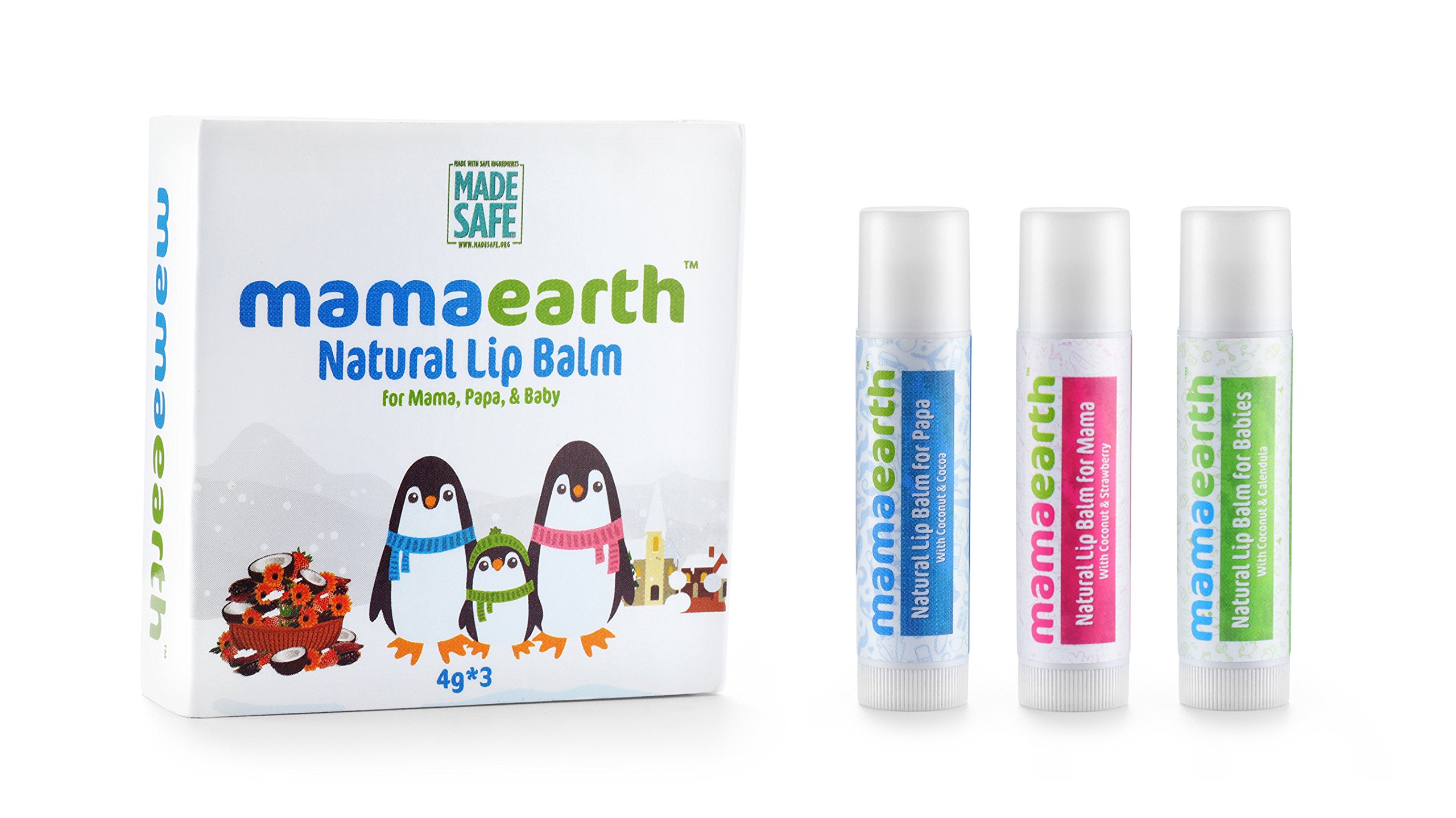 Mamaearth Natural Lip Balm for Baby Mama and Papa, 4g (Pack of 3) Buy