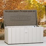LIFETIME 150 Gallon Heavy-Duty Outdoor Deck Box Desert Sand/Brown view 5