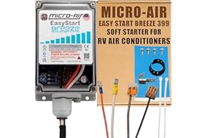MICRO-AIR EasyStart Breeze 399 with Bluetooth - Soft Starter for RV Air Conditioners - Starter Compressor Unit for Travel Trailers - Soft Start for 120V RV A/C Motors - Breeze w/Installation Kit