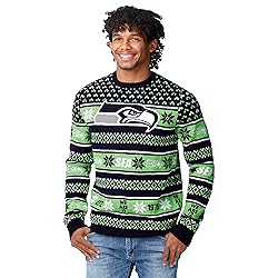 FOCO Standard NFL Big Logo Ugly Sweater, Team Color