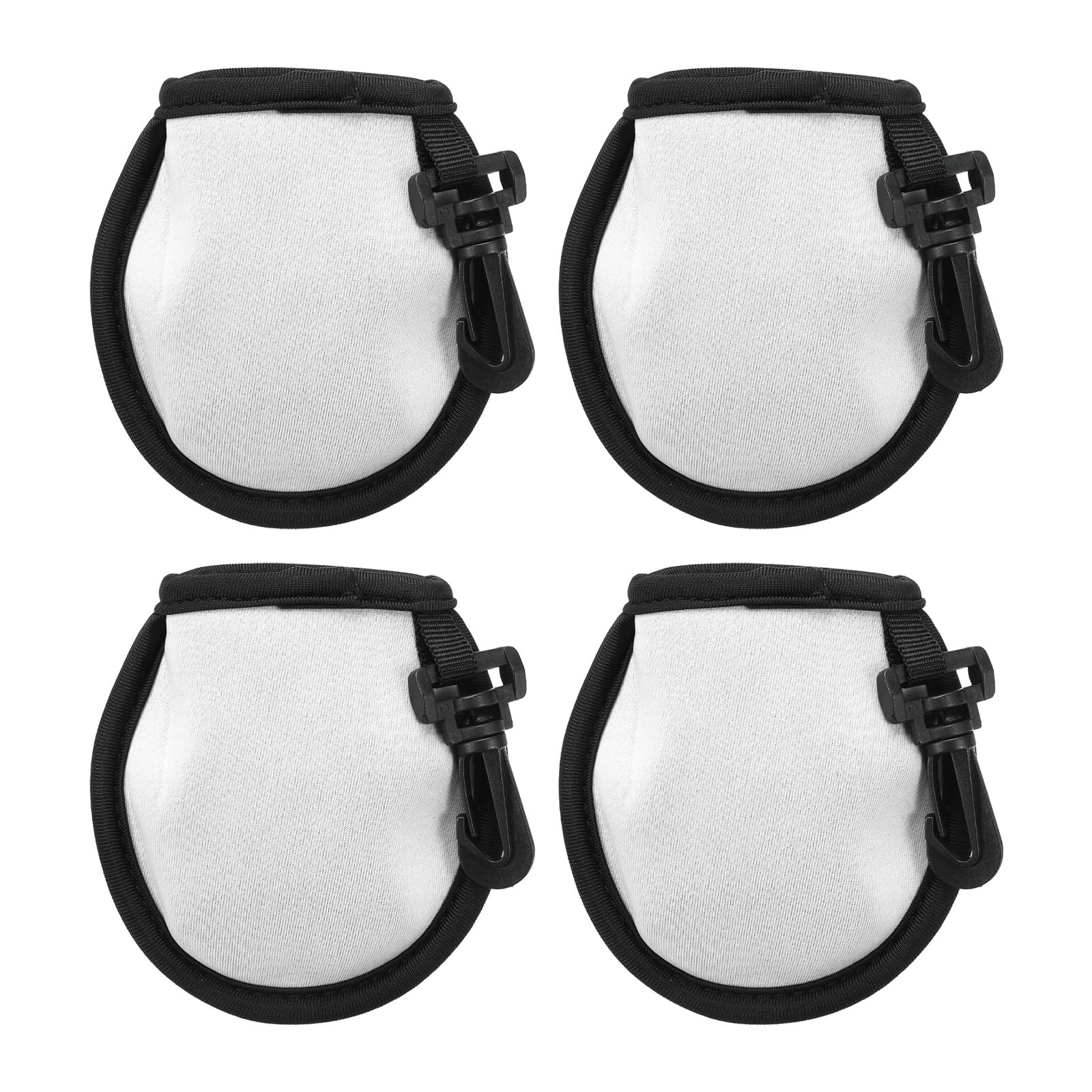 PATIKIL Golf Ball Washer Pouch, 4 Pack Portable Golf Balls Cleaner Pocket Bag with Hanging Clip for Women Men Golf Exercise, White