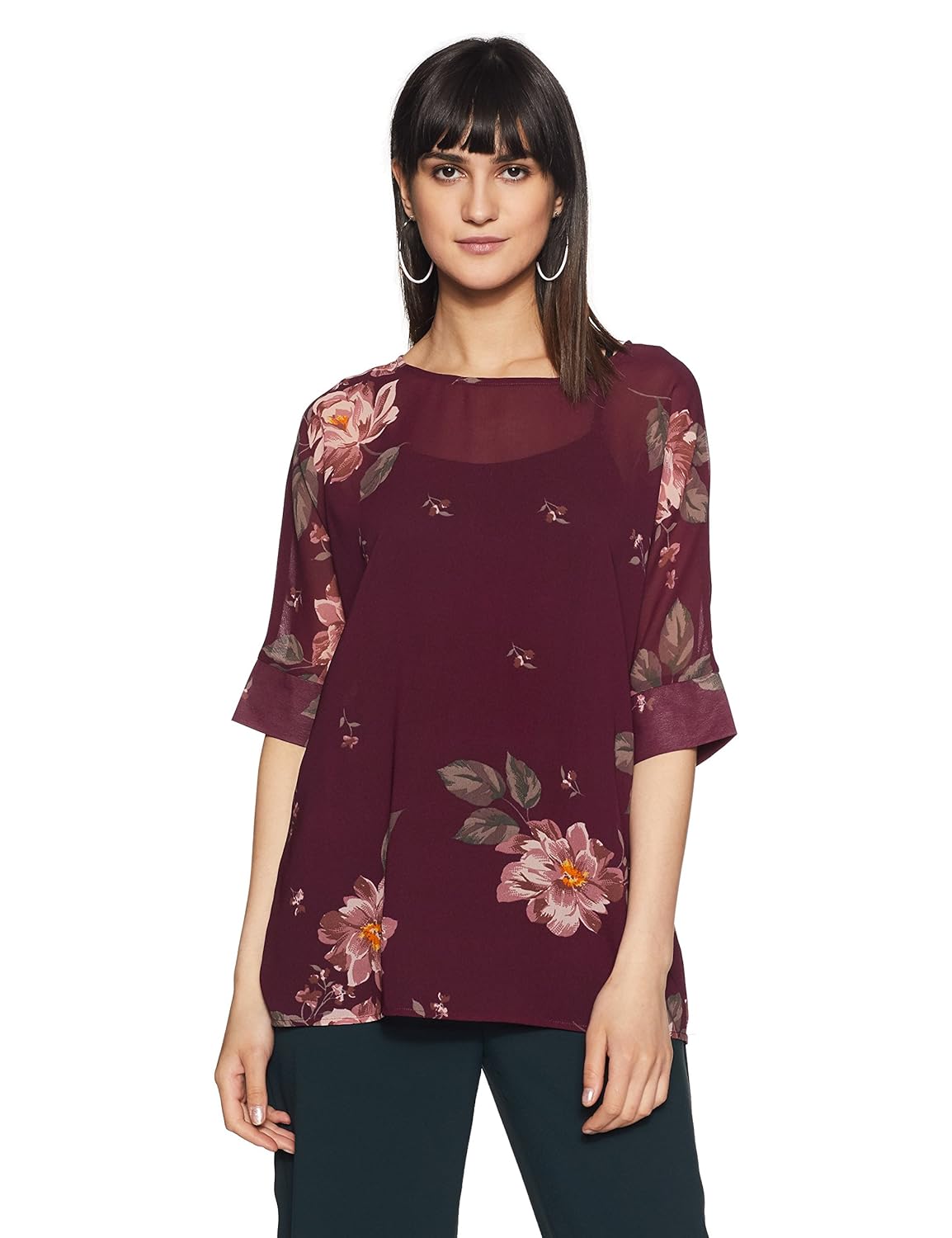 styleville.in women's floral regular fit top