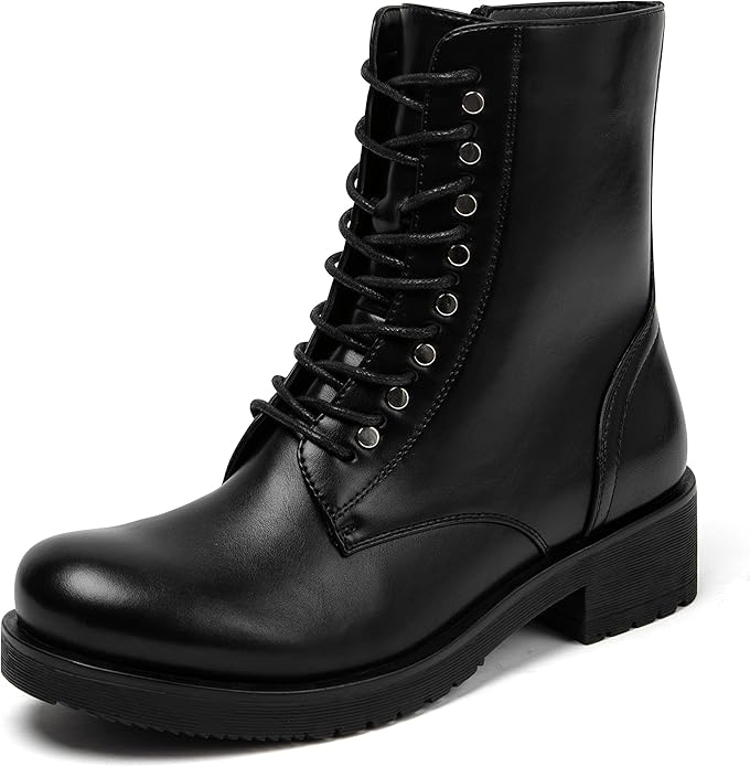 Katliu Womens Combat Military Booties