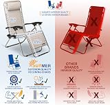 SUNMER Sun Lounger Set of 2 Zero Gravity Chairs with Cup Phone Holder Grey view 6