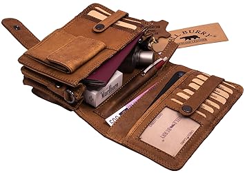 Hill Burry Leder Umhängetasche | Reisebrieftasche - Travel/Wallet aus naturgegerbtem hochwertigem Rindsleder | Organizer - Ha