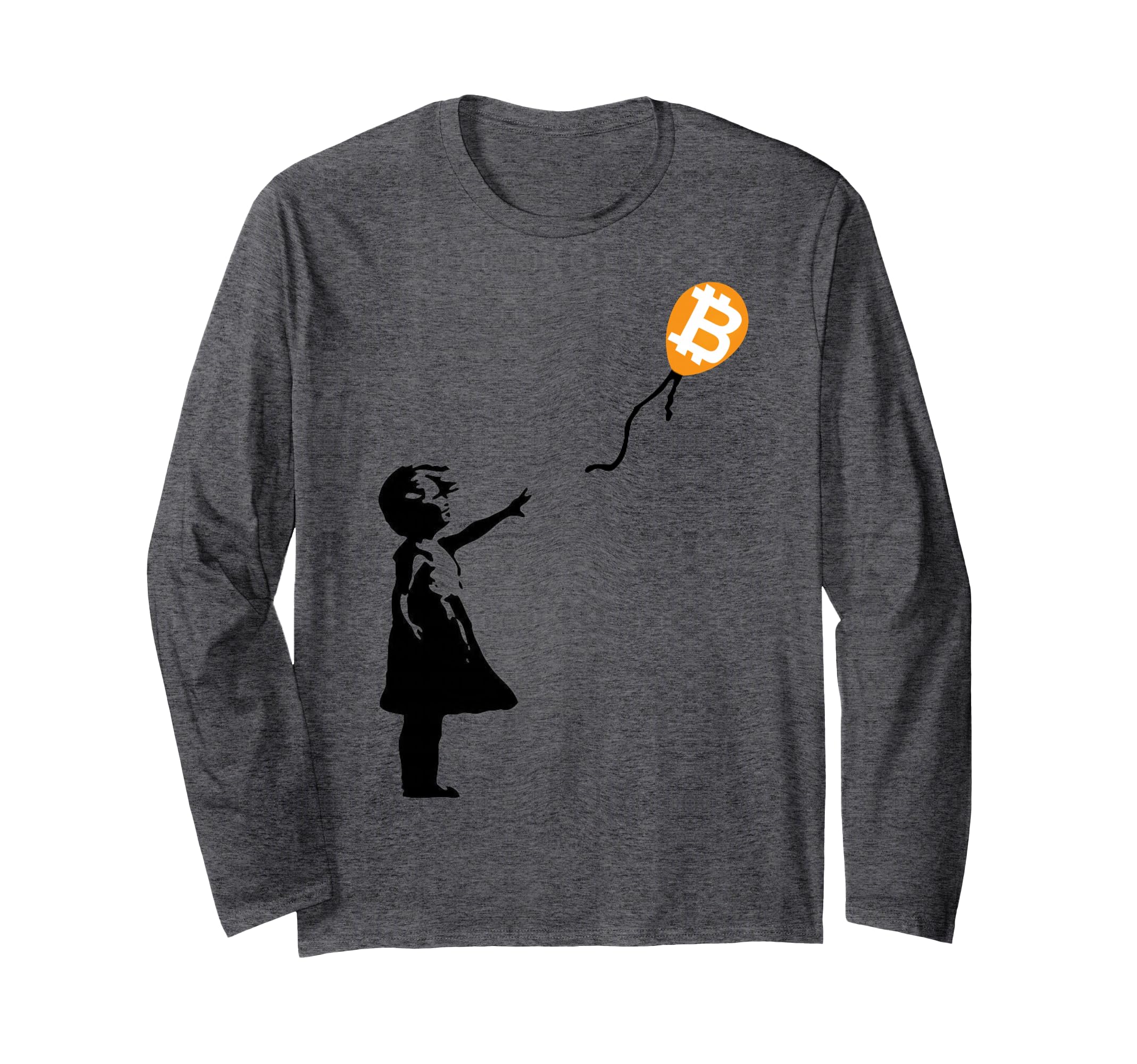 Girl with btc balloon crypto bitcoin for cypherpunks Long Sleeve T-Shirt