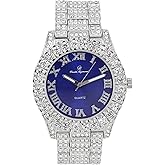 Charles Raymond Mens Big Rocks with Roman Numerals Fully Iced Out Colorful Dial Watch - ST10327 RN Single