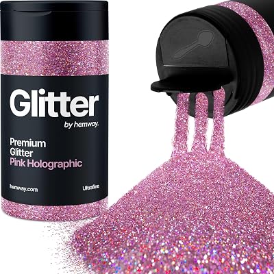 Hemway Holographic Pink Glitter Shaker 130g Ultrafine 1/128" Flake