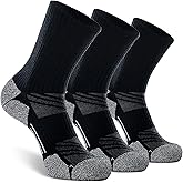 CWVLC Crew Hiking Socks, Cushion, Moisture Wicking, Arch Compression Boot Socks