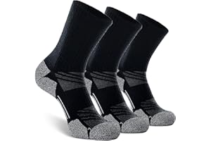 CWVLC Crew Hiking Socks, Cushion, Moisture Wicking, Arch Compression Boot Socks