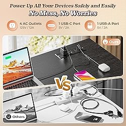 PRAISUN 43.3" Small Computer Desk with Power