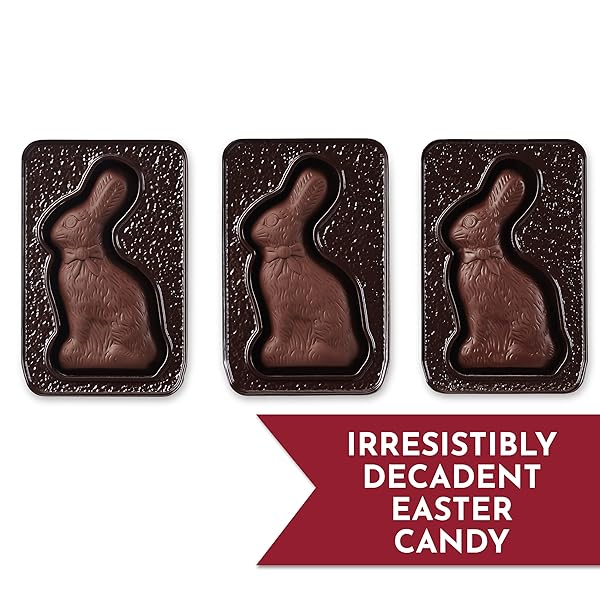 FANNIE MAY, 3 COUNT SOLID MILK CHOCOLATE BUNNY, EASTER BASKET STUFFERS, 6 OZ EACH