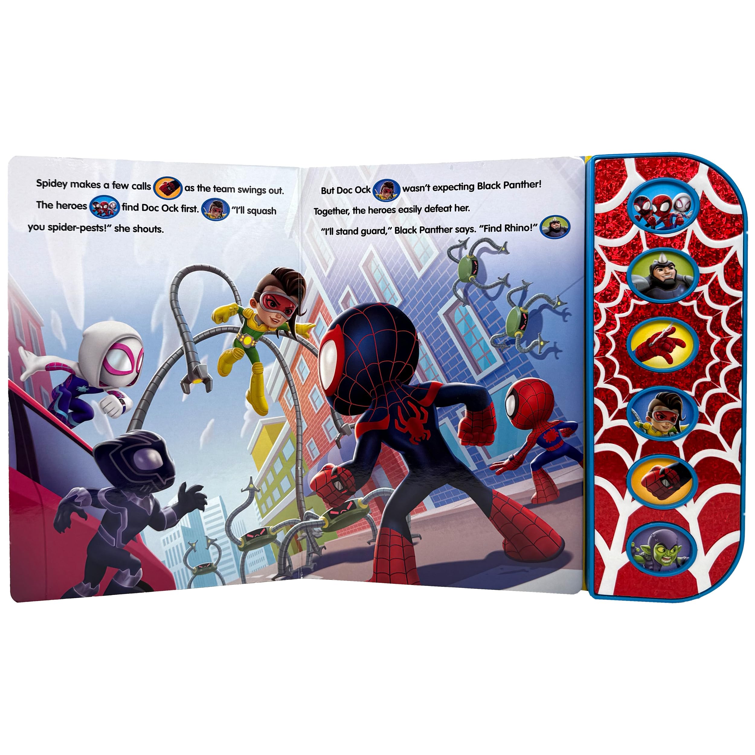 Marvel Spider-man - Spidey and his Amazing Friends - Spidey to the Rescue - Touch & Feel Textured Sound Pad for Tactile Play - PI Kids