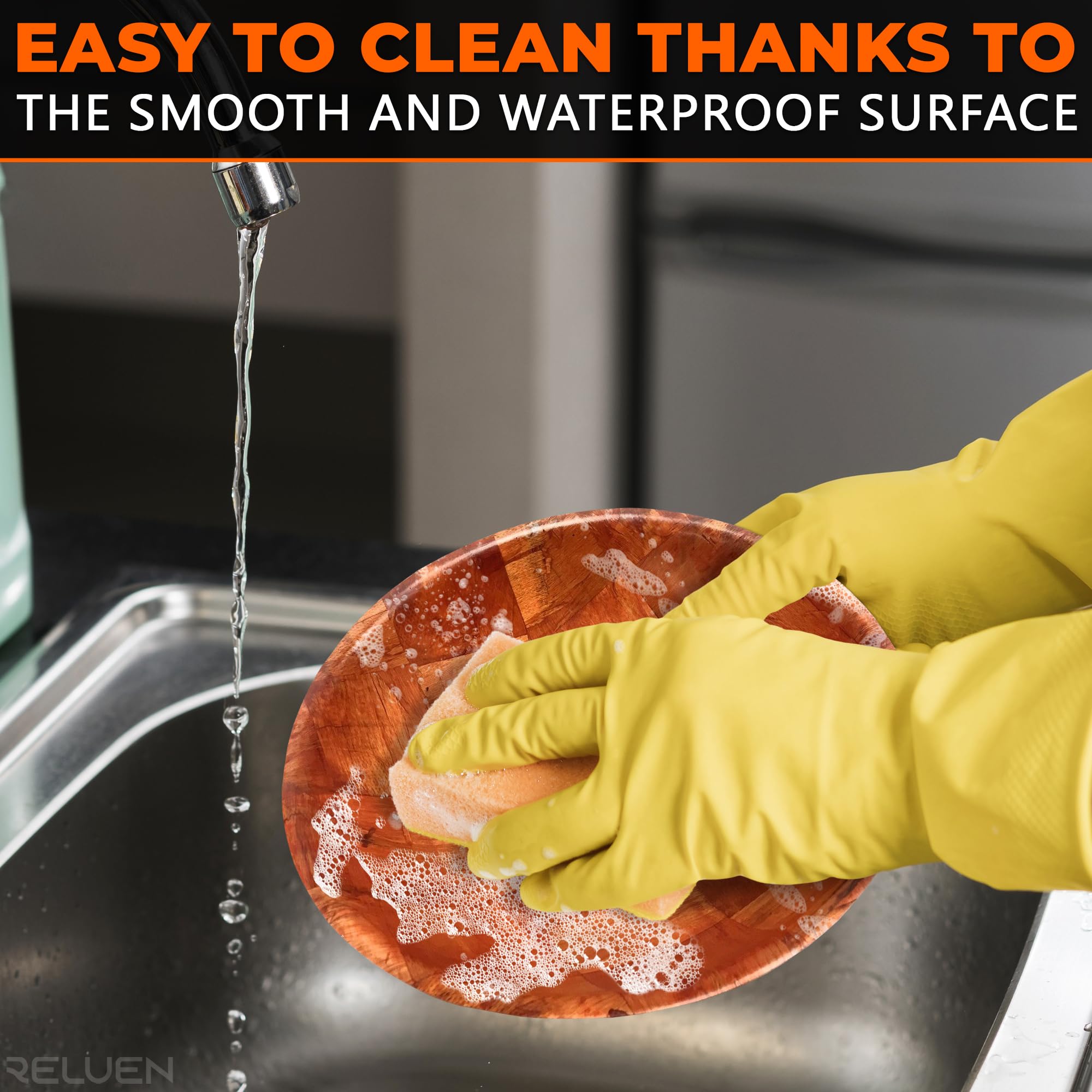 6Pcs Wooden Salad Bowl Set - 8 Inch Decorative Bowls for Kitchen Large Serving Bowls for Entertaining Small Snack Bowls Set Soup - Fruit Bowl for Kitchen Counter Salad Bowls for Lunch Serving Bowl Set - Image 8