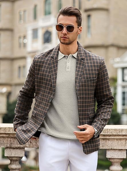 ZAITUN MENS SLIM FIT KNIT POLO SWEATER LONG SLEEVE | LIGHTWEIGHT TEXTURED PULLOVER (2XL/3XL SIZE UP RECOMMENDED) KHAKI