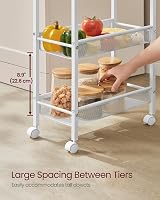 VASAGLE 5-Tier Trolley Space-Saving Kitchen Cart Oak Beige White LRC035W09 view 6