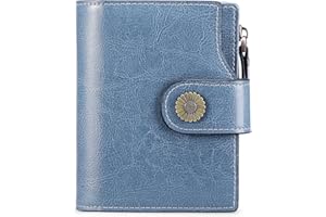 FALAN MULE Small Wallet for Women Genuine Leather Bifold Compact RFID Blocking Small Womens Wallet