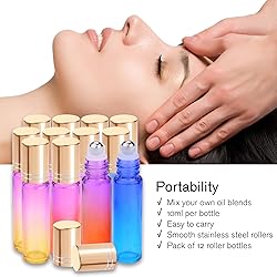 PrettyCare 12 Pack, 10 ml Essential Oil Roller