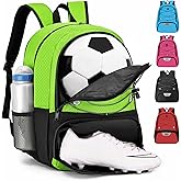 Hsmihair Youth Soccer Bag-Soccer Backpack&Backpack for Football Basketball,with Ball Compartment Separate Cleat Package