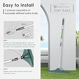 Artificial Grass Brush Lawn Rake Adjustable Steel Handle 80-130cm view 4