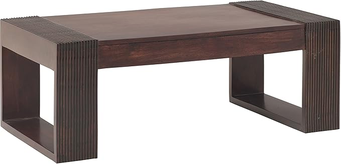 The Jaipur Living Tibet Solid Wood Coffee Table (Wenge Finish, Brown)