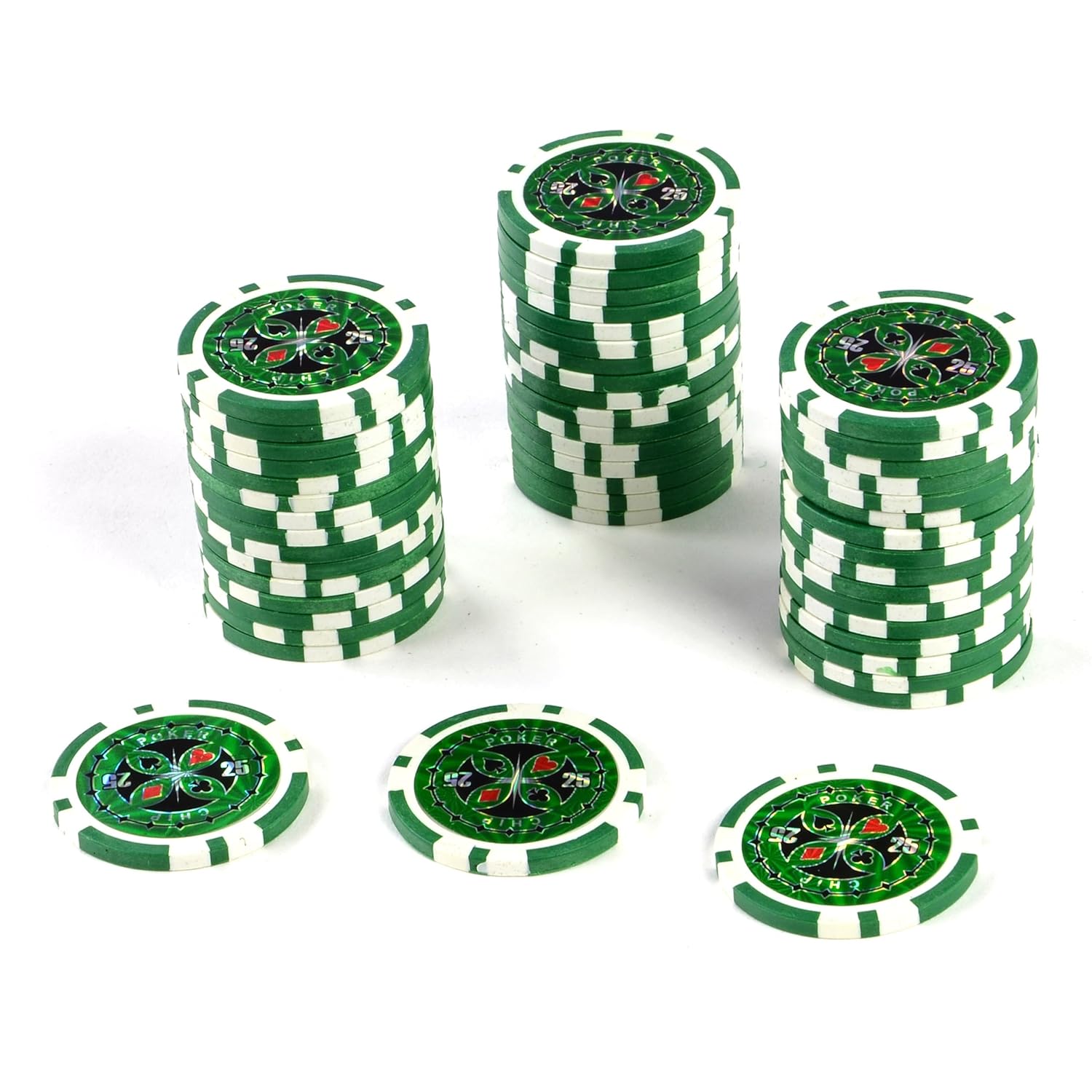 50 PokerChips LaserChips Wert 25 12g Metallkern Poker Texas Hold`em