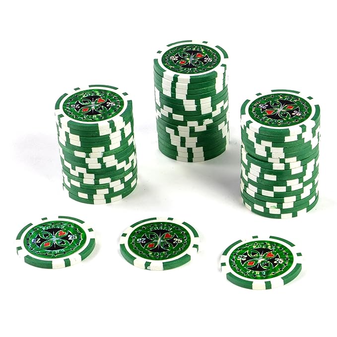 50 PokerChips LaserChips Wert 25 12g Metallkern Poker Texas Hold`em
