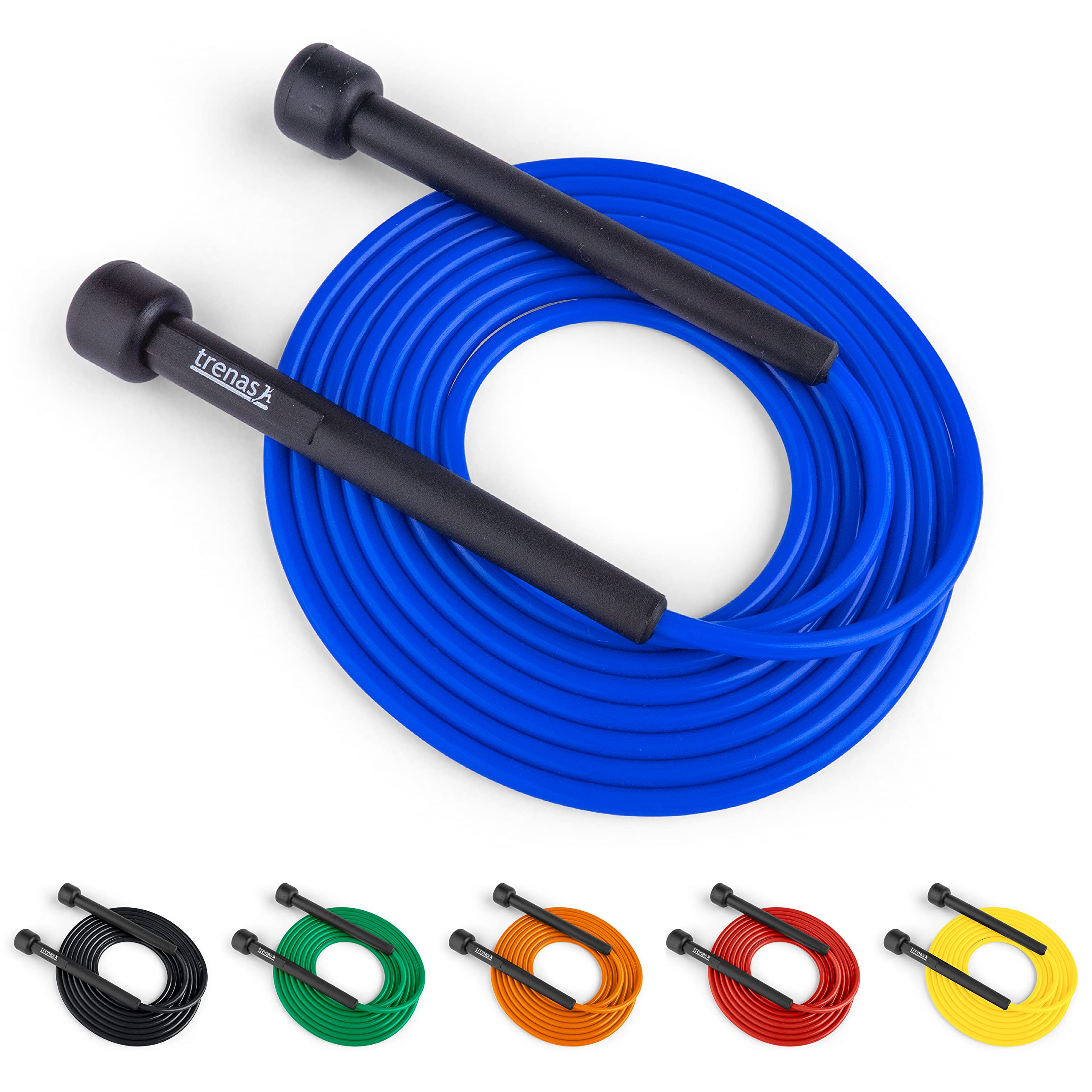 trenas Skipping Rope | Jump Rope | Skipping Rope | Skipping Rope Adults & Children | 3 Metres | Easy Adjustable | Speed Rope | Blue